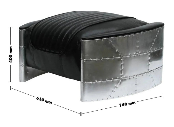 Industrial aluminium ottoman aircraft size charts.