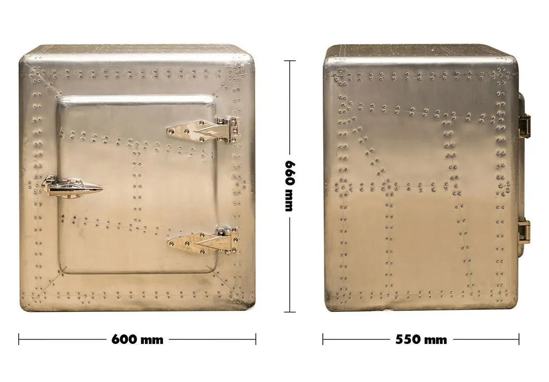 Industrial aluminium side table jetdoor size charts.