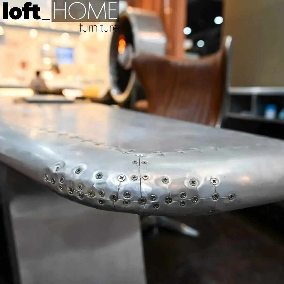 Industrial aluminium study table aircraft engine detail 1.