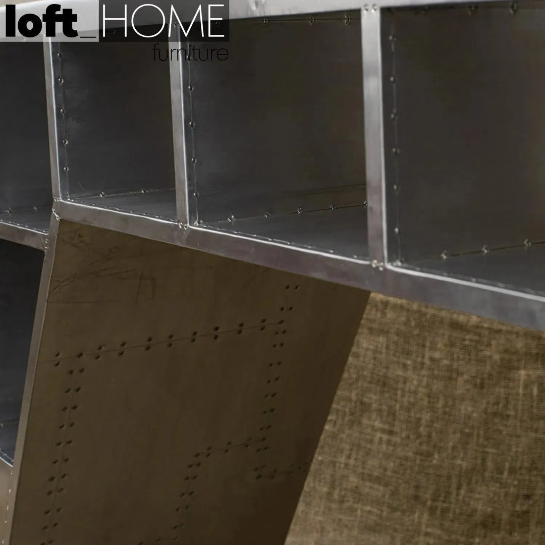 Industrial aluminium study table aircraft in panoramic view.