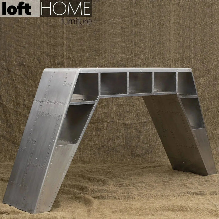 Industrial aluminium study table aircraft color swatches.