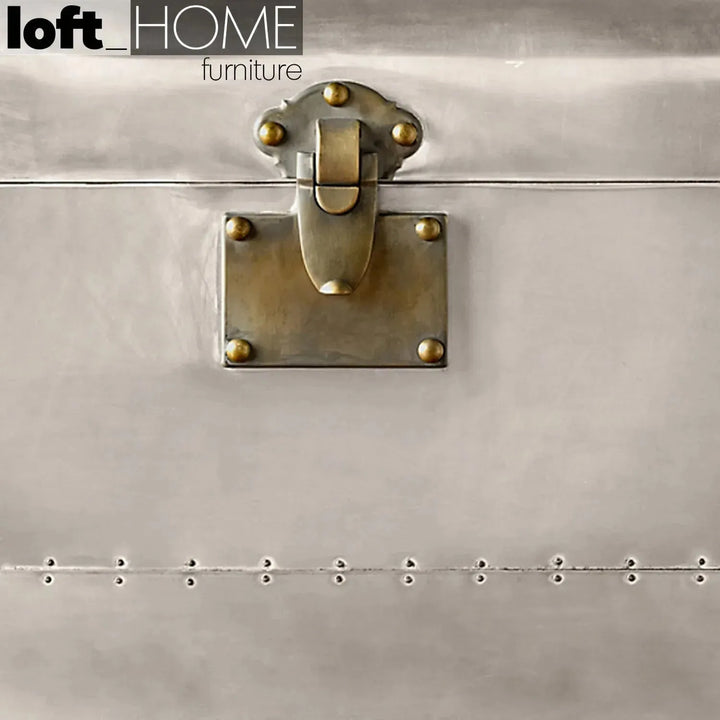 Industrial aluminium study table richards trunk in details.