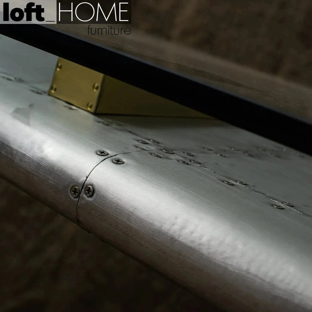 Industrial aluminium tempered glass study table skyway detail 1.