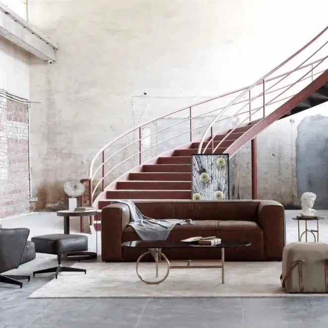 Vintage canvas ottoman stool travel material variants.