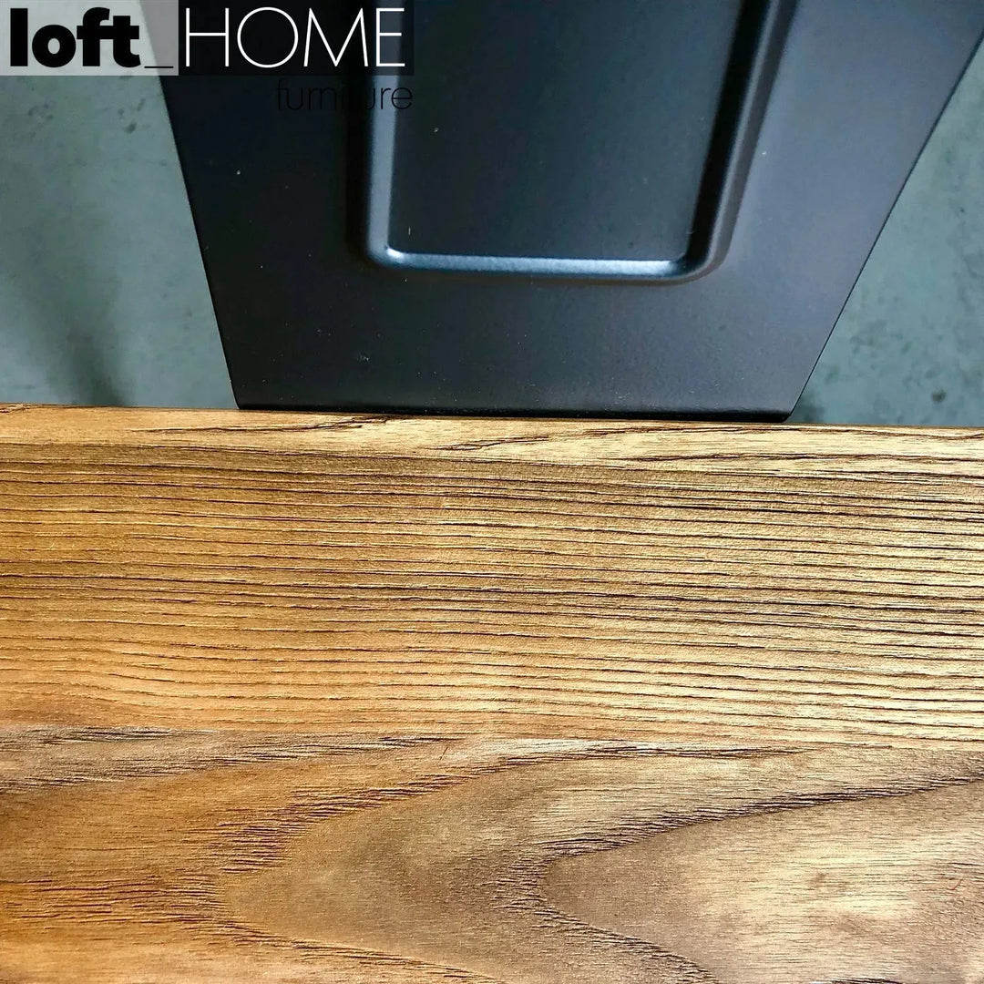 Industrial elm wood dining chair sanctum x detail 7.