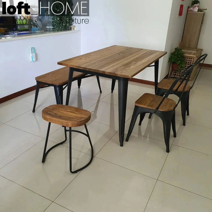 Industrial elm wood dining chair sanctum x detail 14.