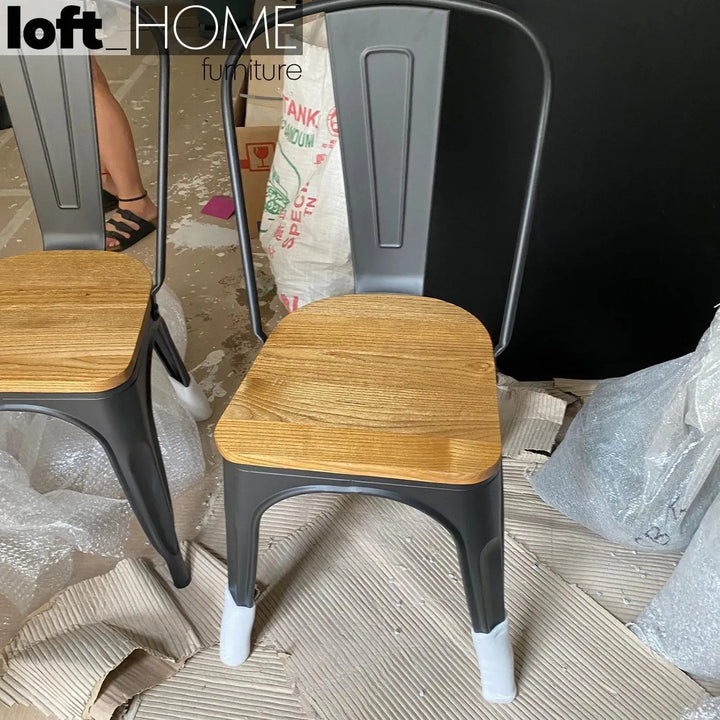 Industrial elm wood dining chair sanctum x detail 10.