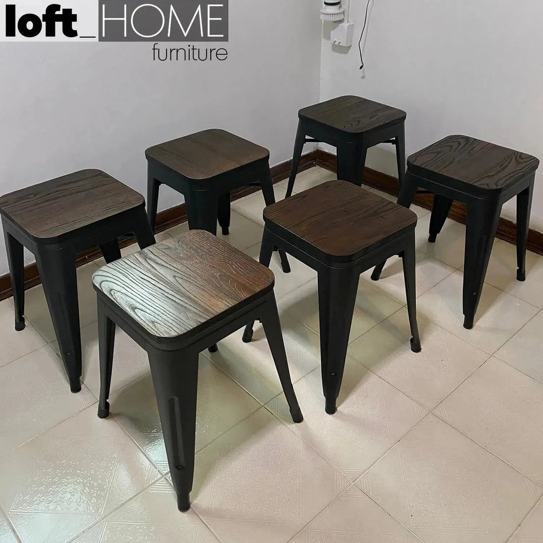 Industrial elm wood dining stool sanctum x situational feels.