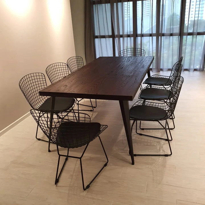 Industrial elm wood dining table sanctum classic with context.