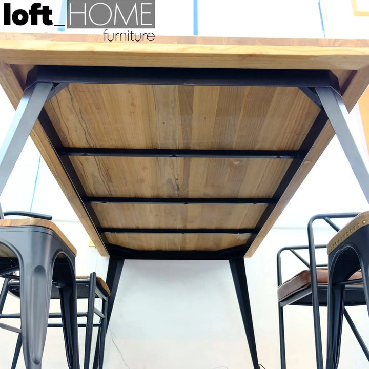 Industrial elm wood dining table sanctum classic detail 2.