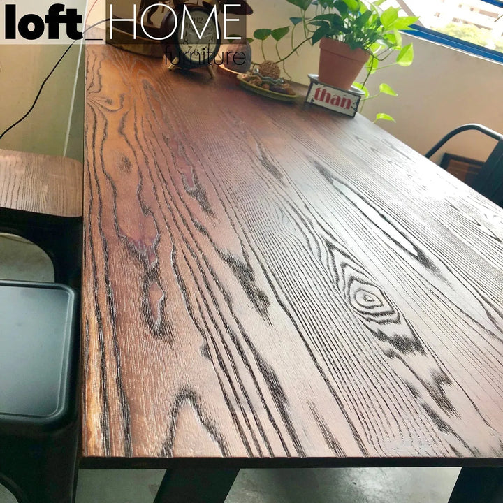 Industrial elm wood dining table sanctum classic material variants.