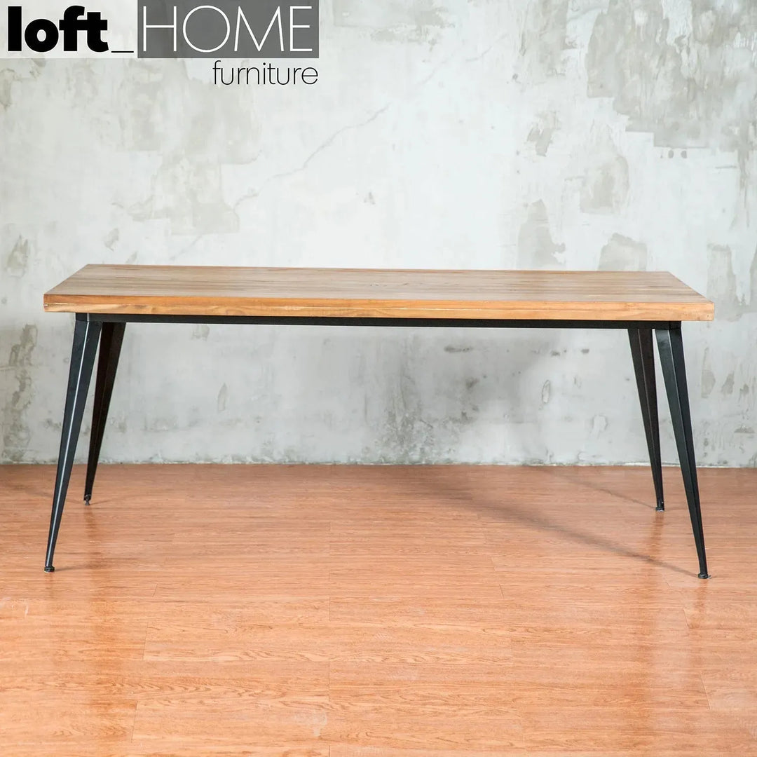 Industrial elm wood dining table sanctum classic detail 3.