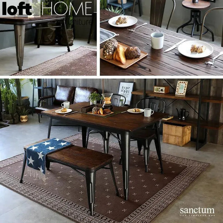 Industrial elm wood dining table sanctum x situational feels.