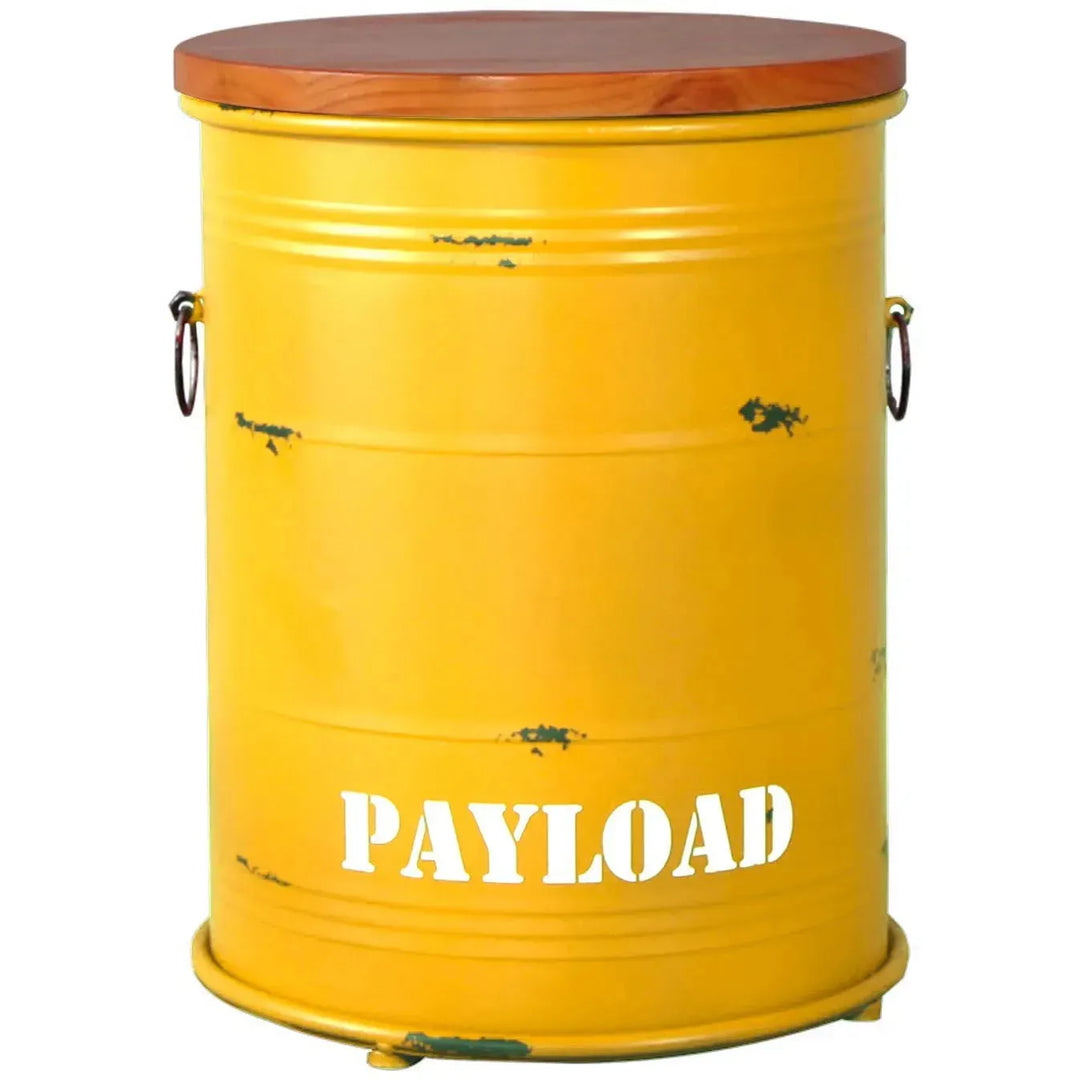 Industrial metal side table container round situational feels.