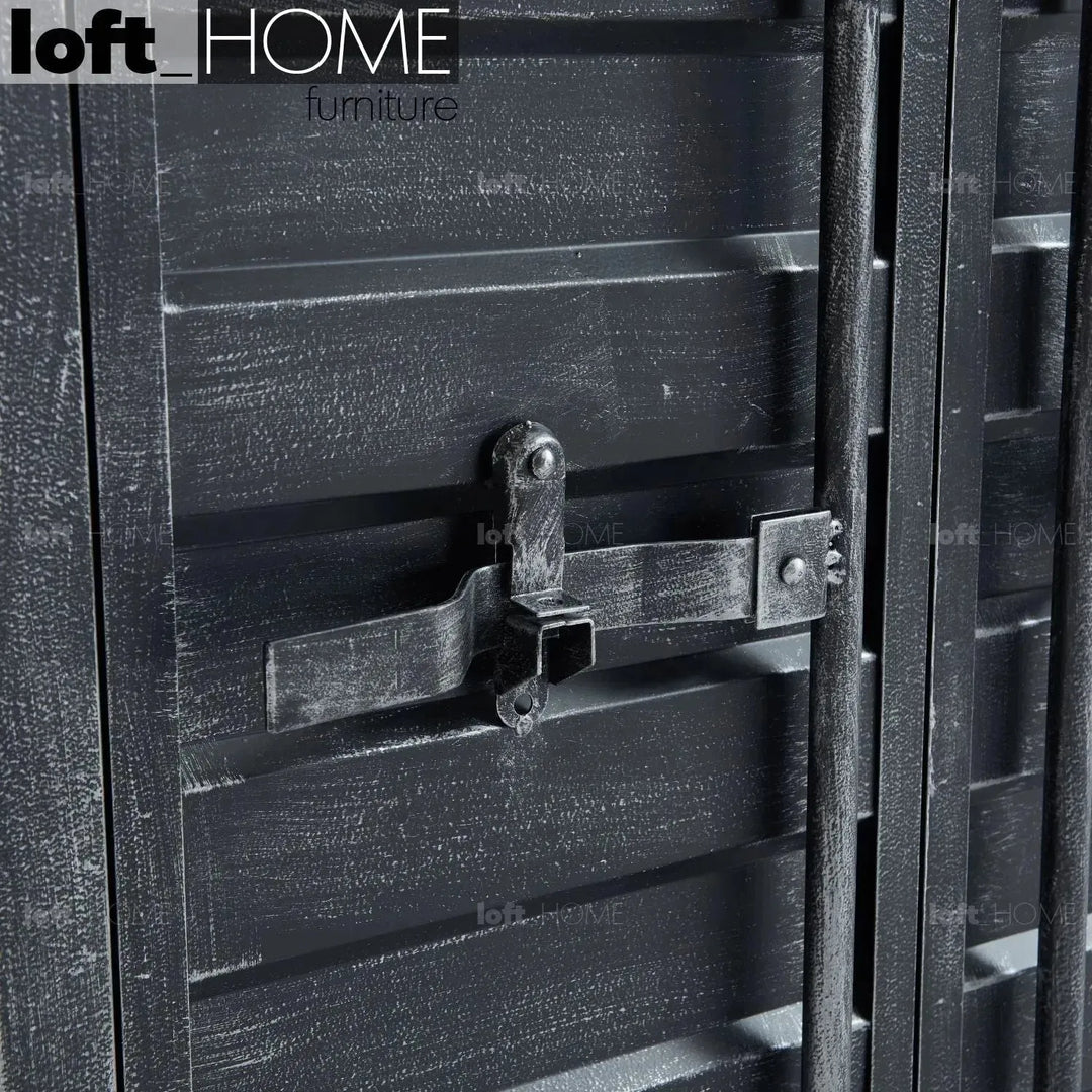 Industrial metal storage bookshelf container detail 1.