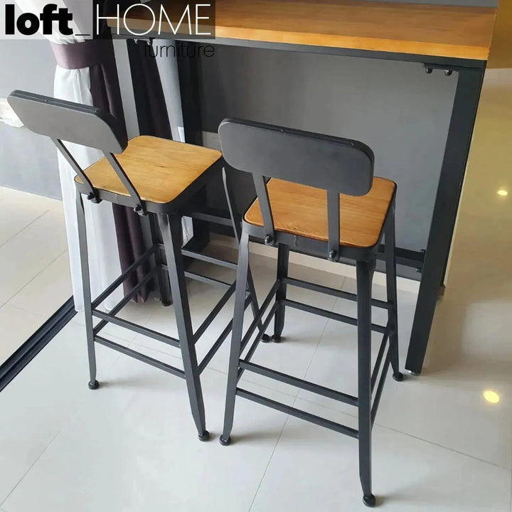 Industrial pine wood bar chair starbuck wood square situational feels.