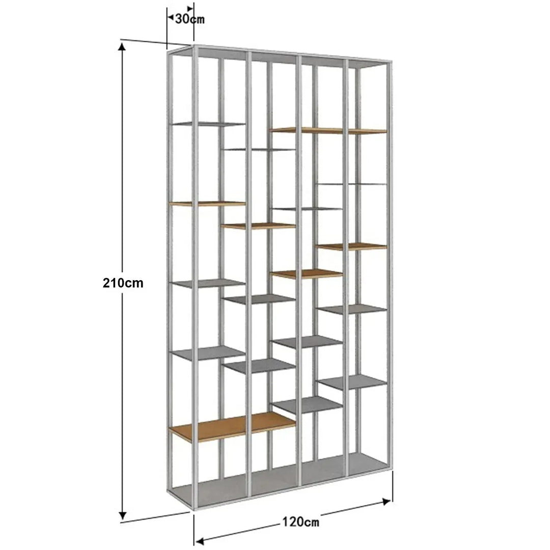 Industrial pine wood display shelf cozy in real life style.
