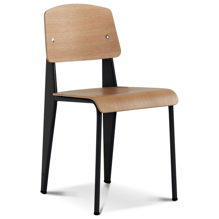 Industrial plywood dining chair standard in still life.