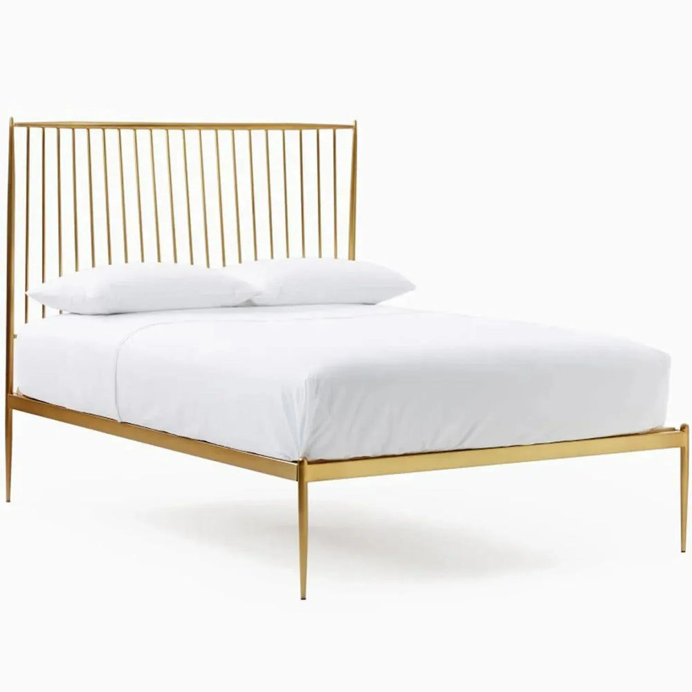 Industrial steel bed classic in white background.