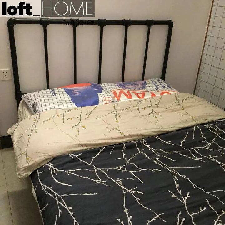 Industrial steel bed pipe in real life style.