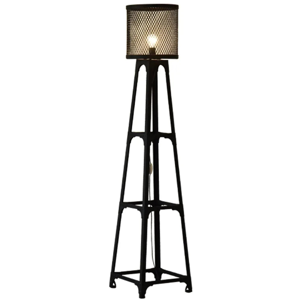 Industrial steel floor lamp mysteel in white background.