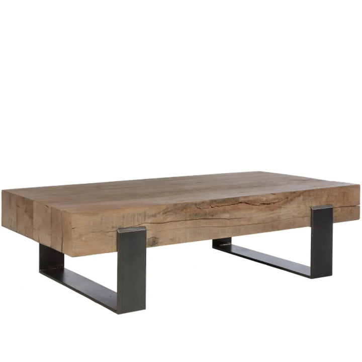 Rustic wood coffee table noer layered structure.