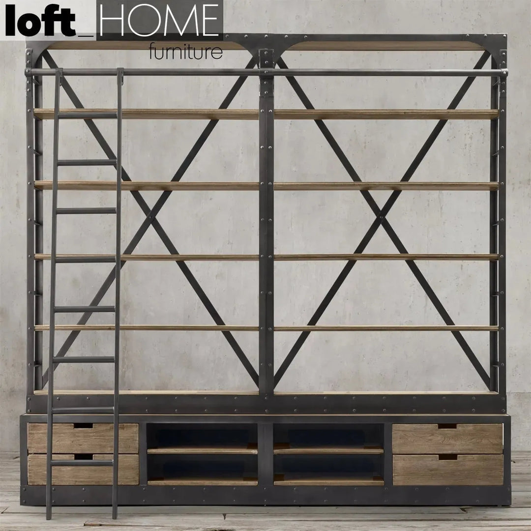 Industrial wood display shelf ladder color swatches.