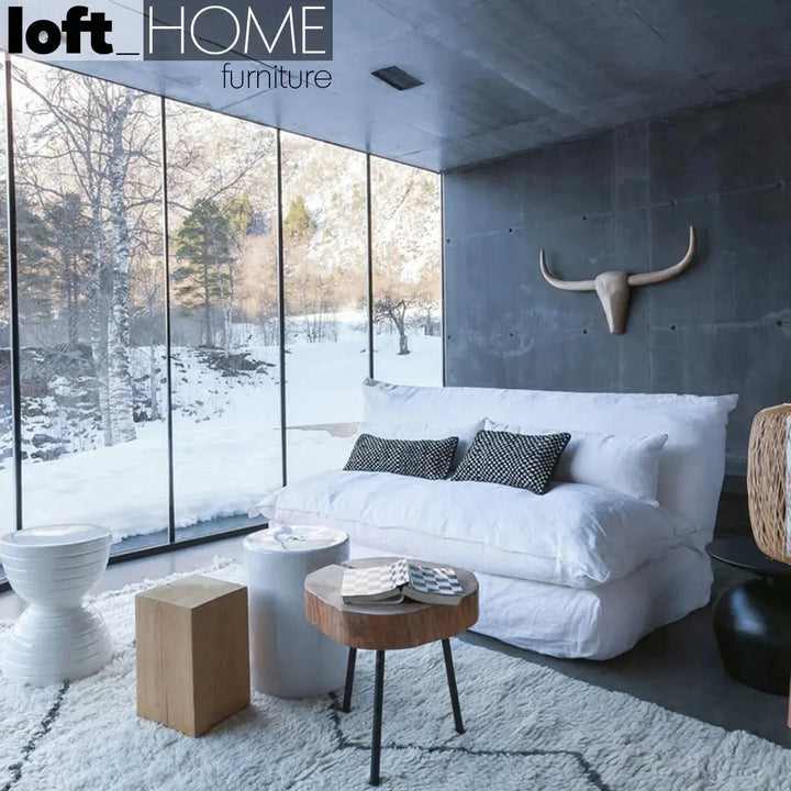 Rustic wood side table timber material variants.