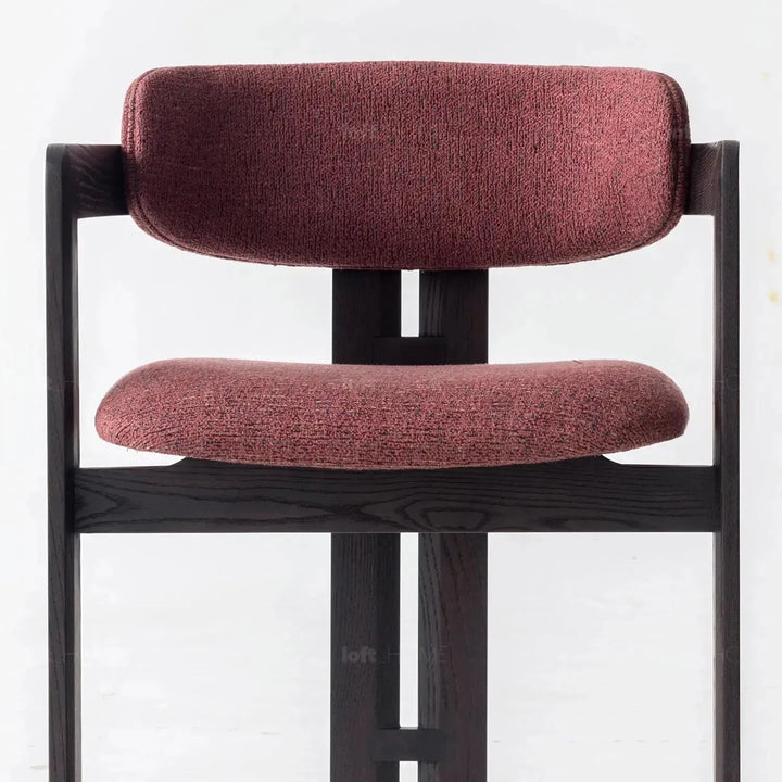 Japandi boucle fabric/leather dining chair semi circle situational feels.