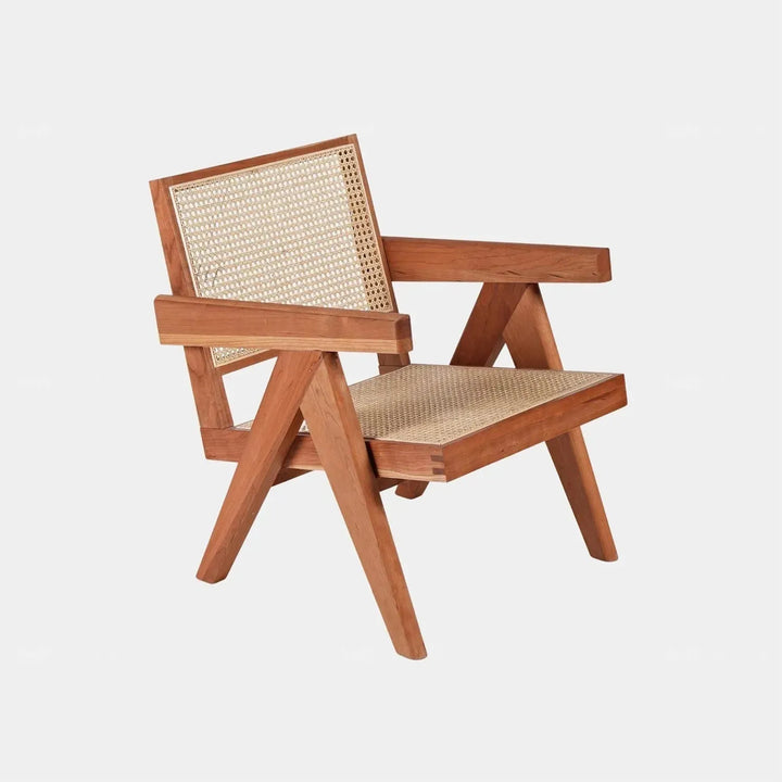 Scandinavian rattan 1 seater sofa chandigarh in close up details.