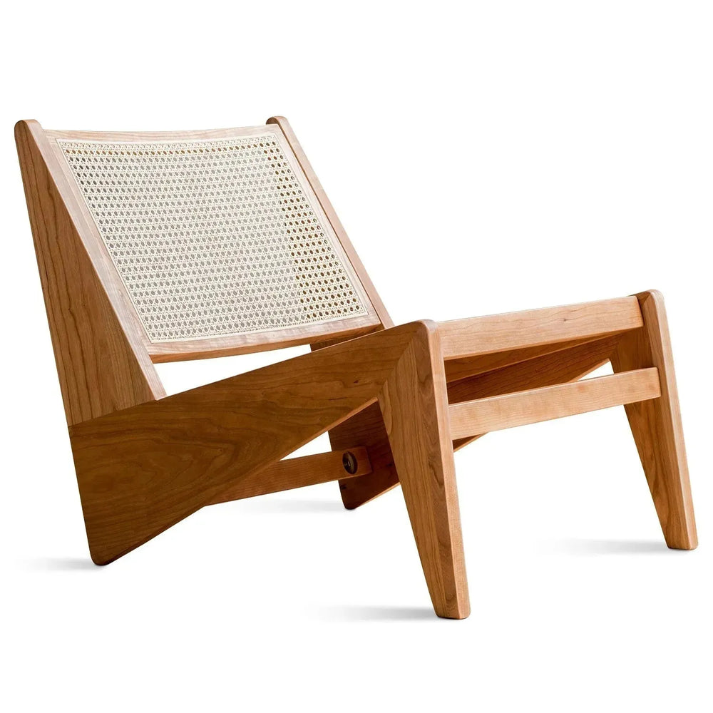 Scandinavian rattan 1 seater sofa kangaroo in white background.