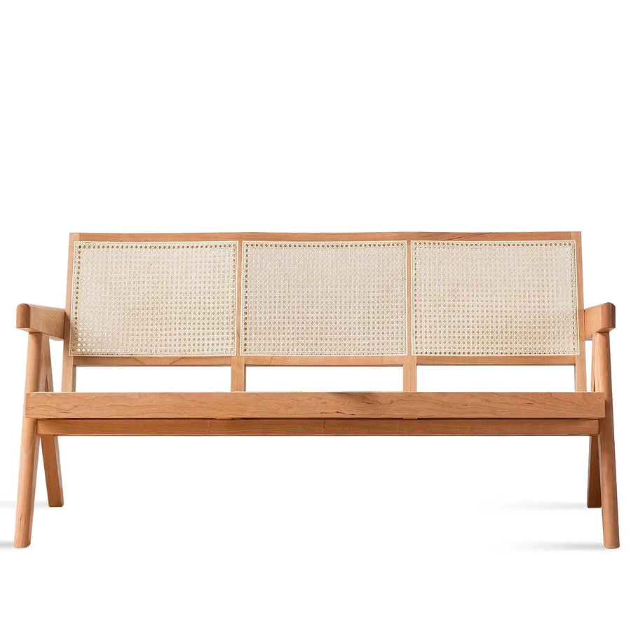 Scandinavian rattan 3 seater sofa chandigarh in white background.
