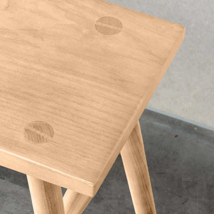 Japandi wood woven rope dining bench woven in still life.