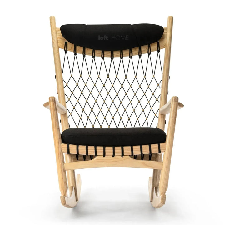 Japandi rope woven rocking chair hans wegner detail 12.