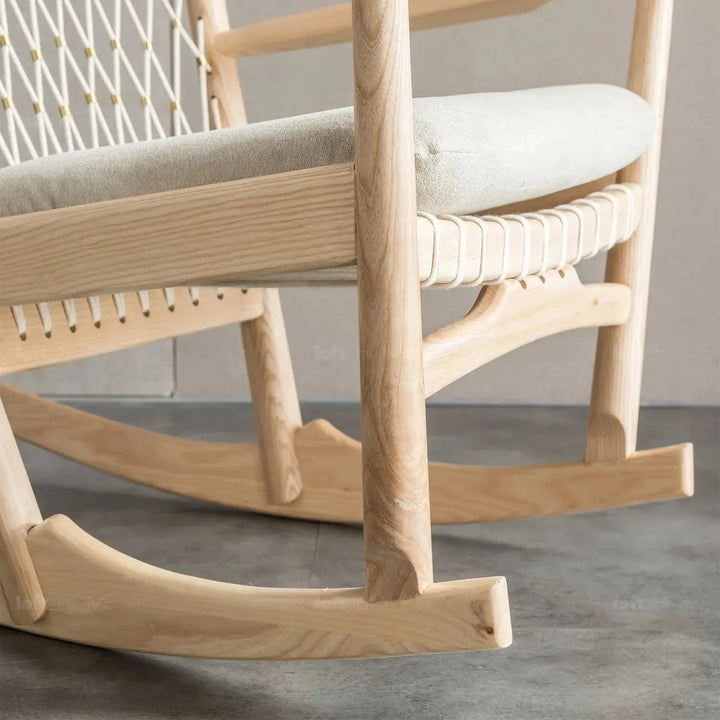 Japandi rope woven rocking chair hans wegner situational feels.