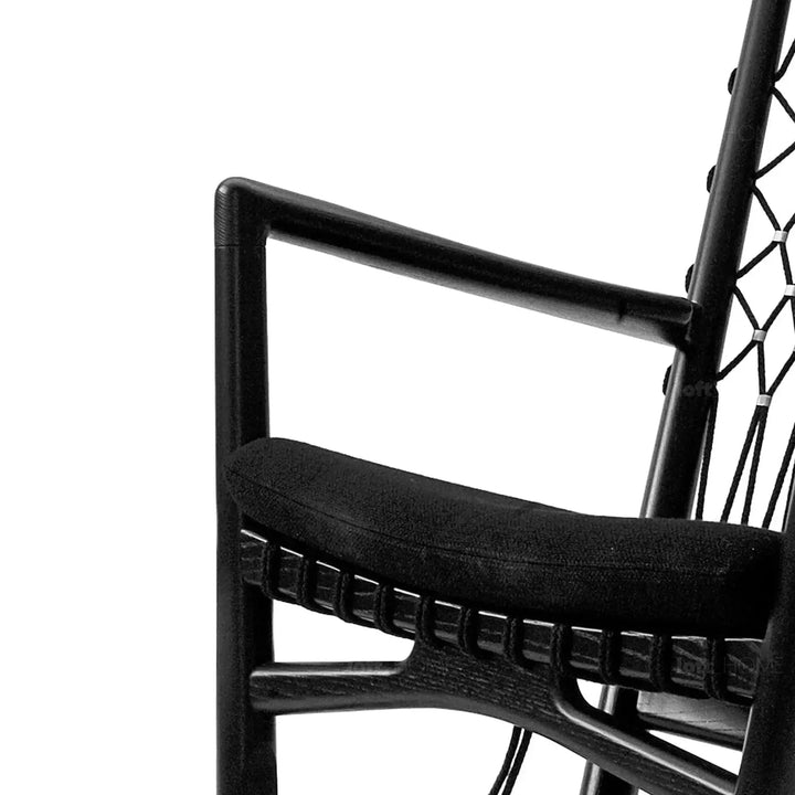 Japandi rope woven rocking chair hans wegner detail 7.
