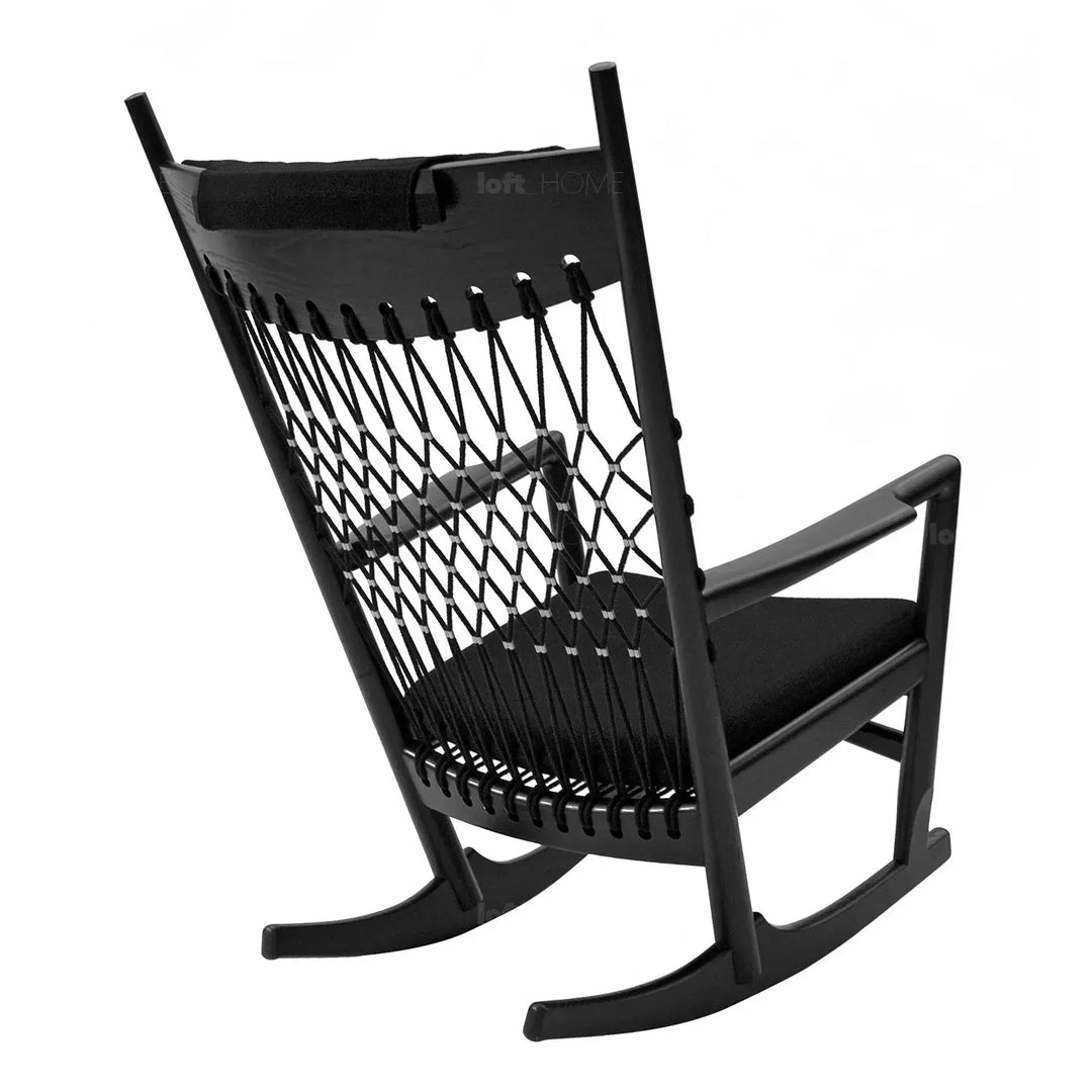 Japandi rope woven rocking chair hans wegner detail 2.