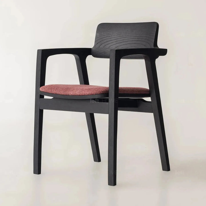 Japandi wood dining chair cuddy in real life style.