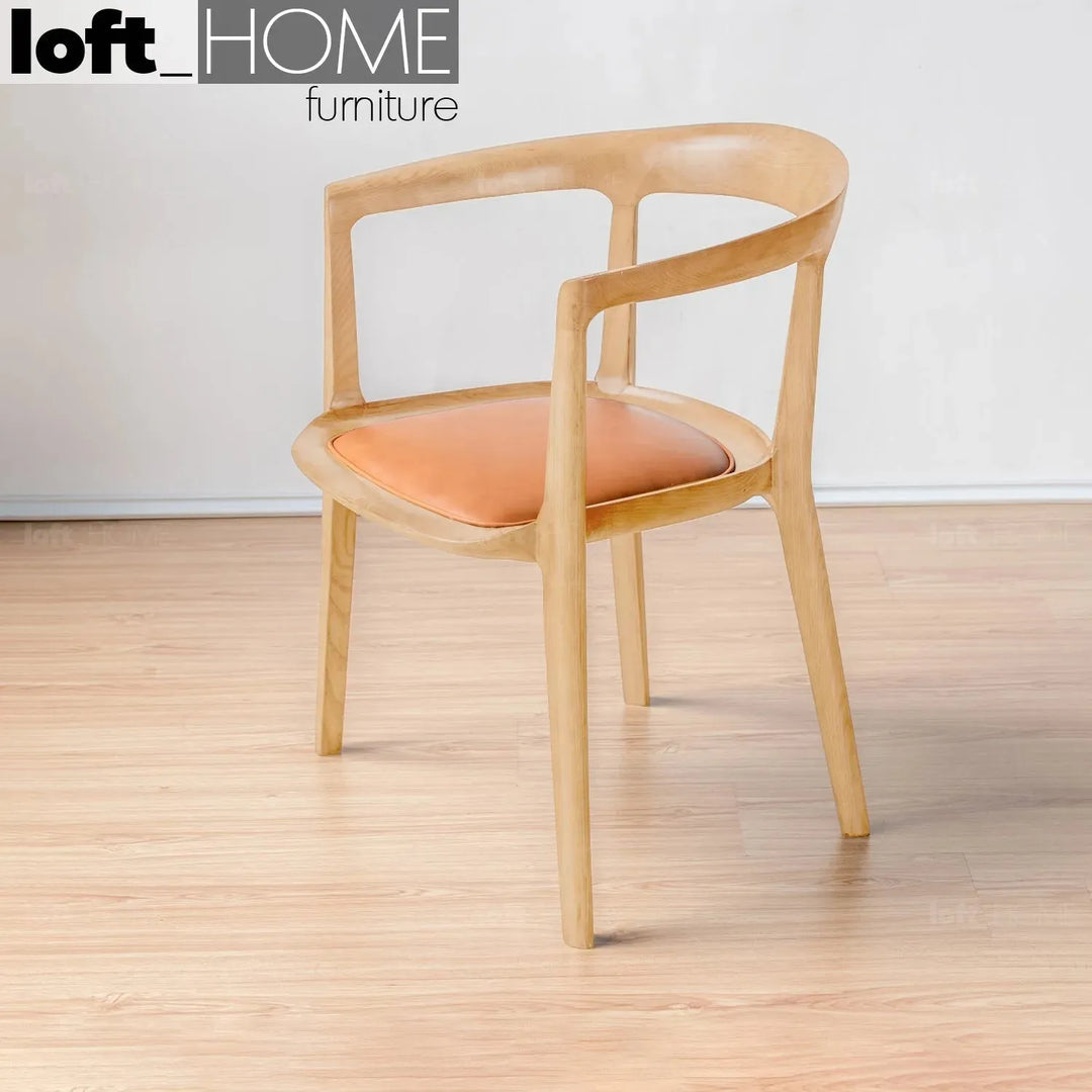 Japandi wood dining chair hero detail 3.