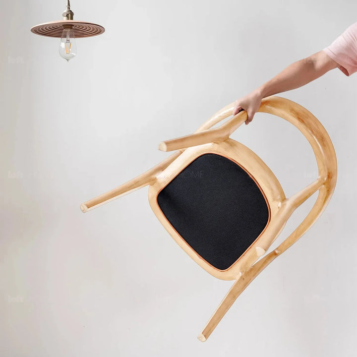 Japandi wood dining chair hero detail 4.