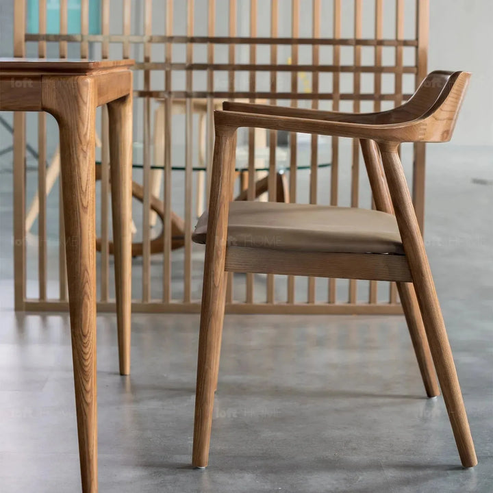 Japandi wood dining chair hiroshima in real life style.