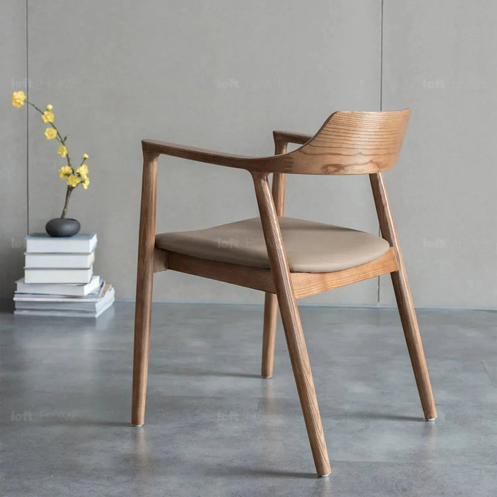Japandi wood dining chair hiroshima layered structure.