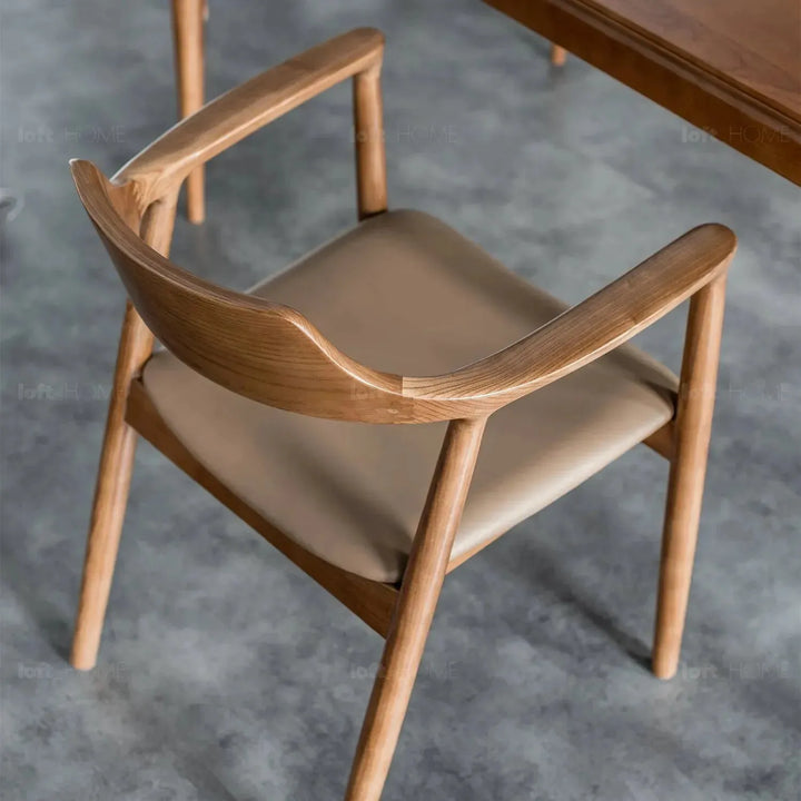 Japandi wood dining chair hiroshima in details.