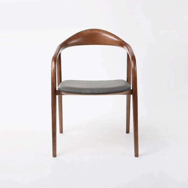 Japandi wood dining chair neum in still life.