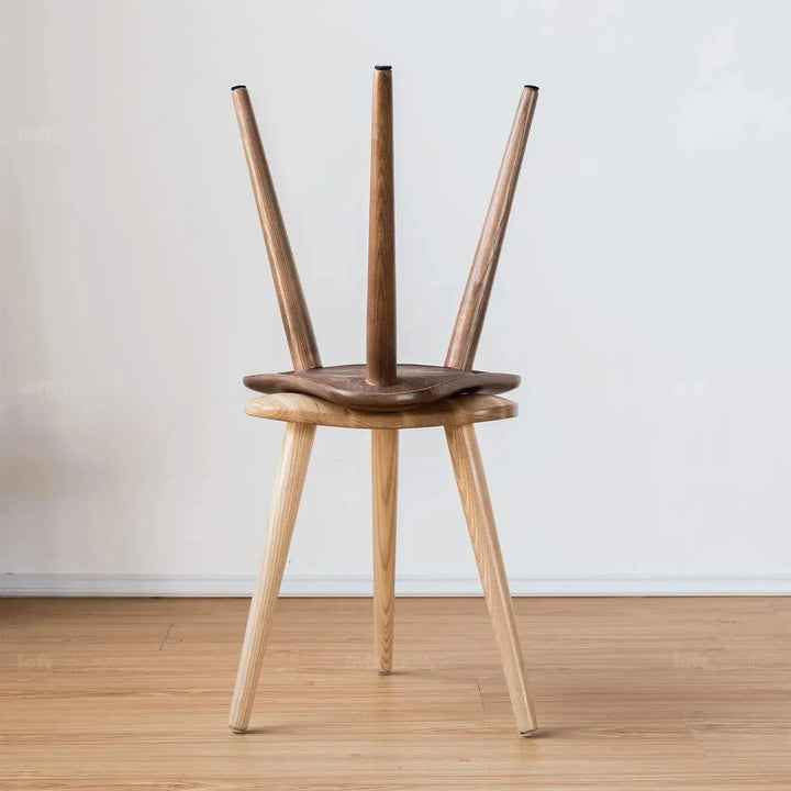 Japandi wood dining stool ride conceptual design.