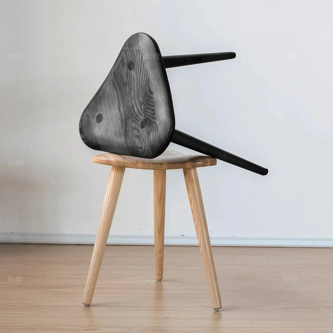 Japandi wood dining stool ride detail 8.