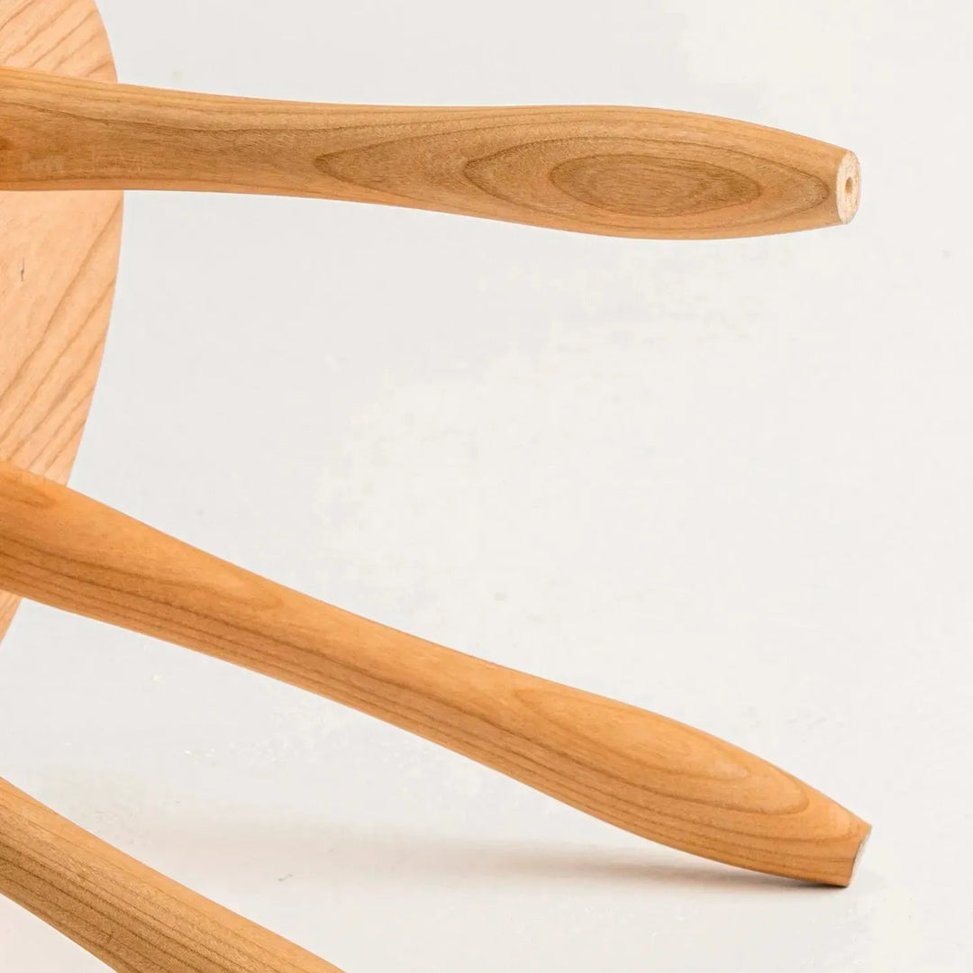 Japandi wood round stool 2pcs set petite in still life.