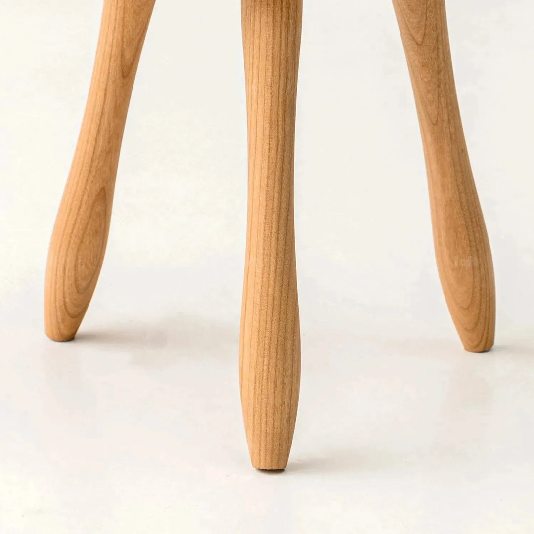 Japandi wood round stool 2pcs set petite environmental situation.