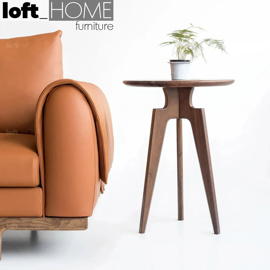 Japandi wood side table cloudtop primary product view.