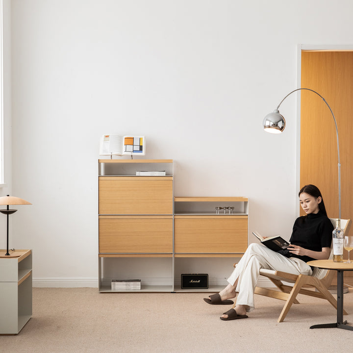 Minimalist ash wood veneer modular cabinet aesop size charts.